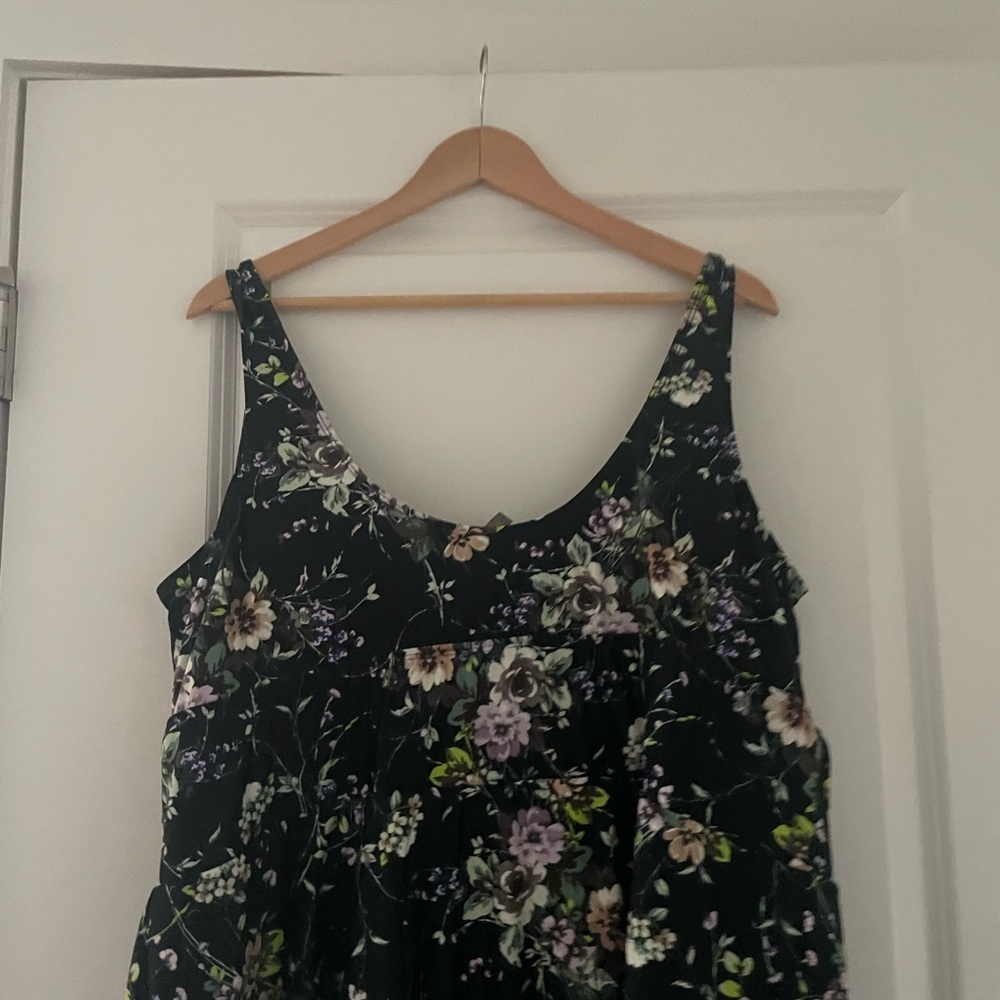 Torrid Scoop Wireless Long Length Scoop Neck Floral One Piece Swim Dress 5X - Picture 8 of 9